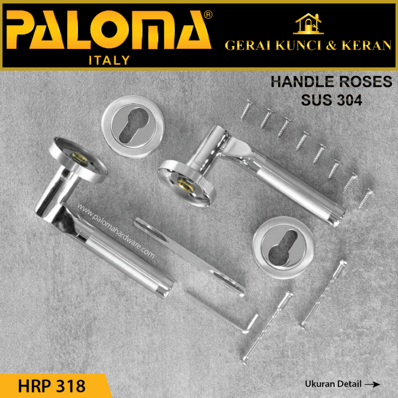 GAGANG PINTU HANDLE ROSES PALOMA HRP 318 STAINLESS STEEL SUS 304 HANDEL PINTU RUMAH