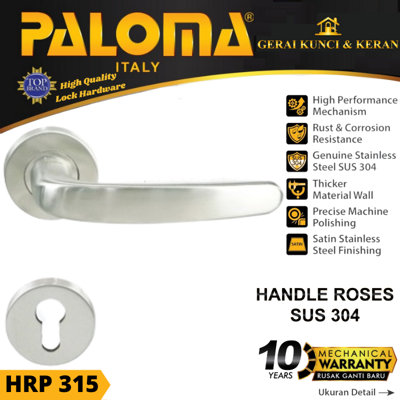 PALOMA GAGANG Handle Pintu Roses PALOMA HRP 315 LHT ALONSO SS