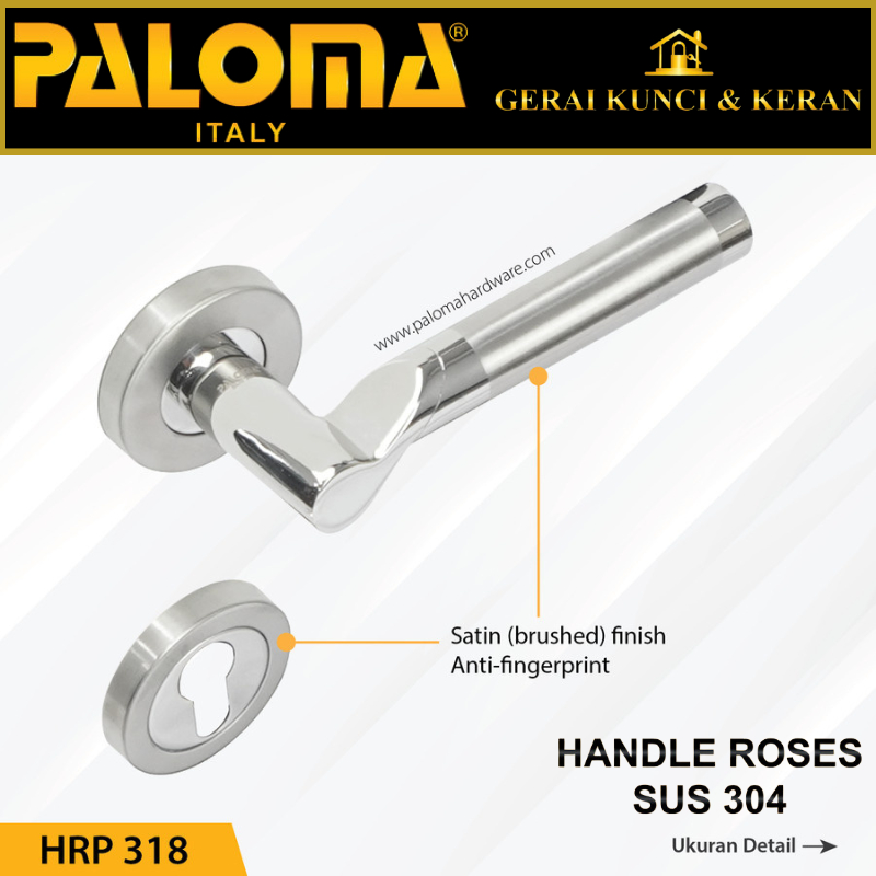 GAGANG PINTU HANDLE ROSES PALOMA HRP 318 STAINLESS STEEL SUS 304 HANDEL PINTU RUMAH