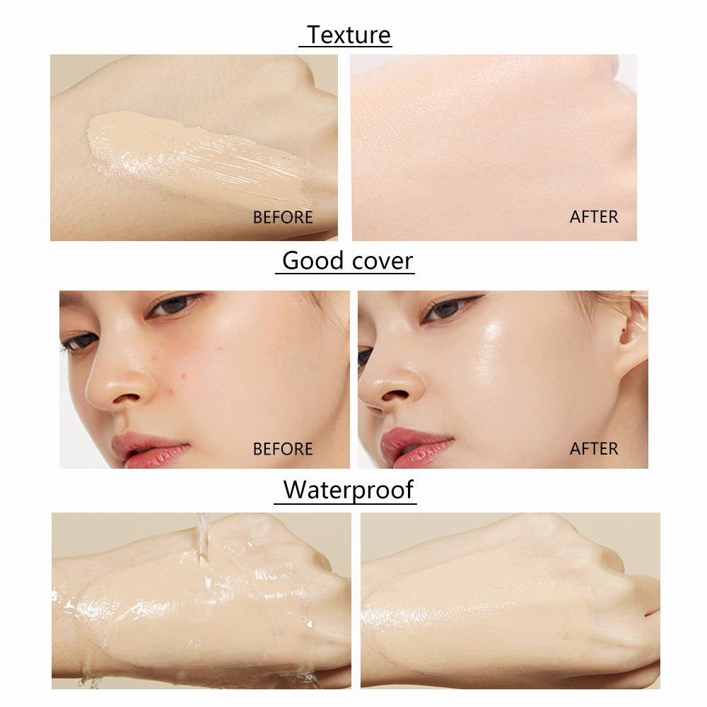 [100%] asli Liquid foundation BB cream Makeup face 40G Whitening Moisturizing cream Memutihkan kulit secara instan Alas bedak yang ramah kulit Riasan tahan lama Up to 24H wear / Tekstur ringan / Dewy finish