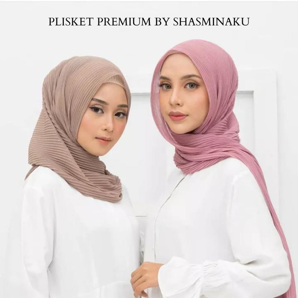 SHASMINAKU - Jilbab Pashmina Plisket Cerutty Baby Doll / Plisket Lidi Ceruty Baby Doll FULL TANPA GARIS TENGAH Pleats Plisir premium part