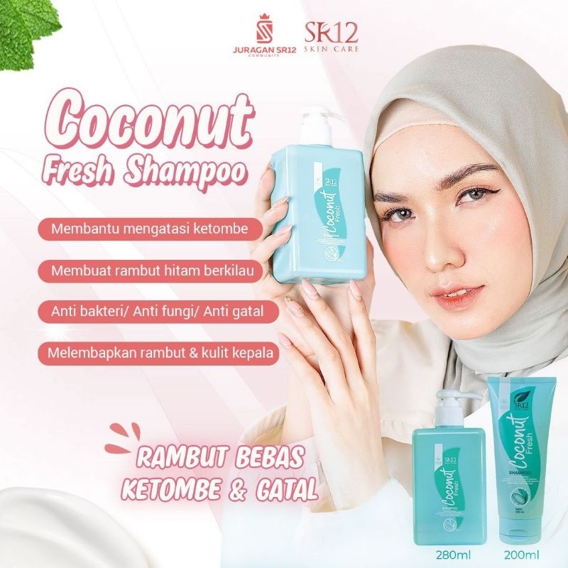 COCONUT SAMPO SR12 / Solusi Rambut Berketombe / Rambut Hitam Berkilau / Sampo Herbal / BPOM