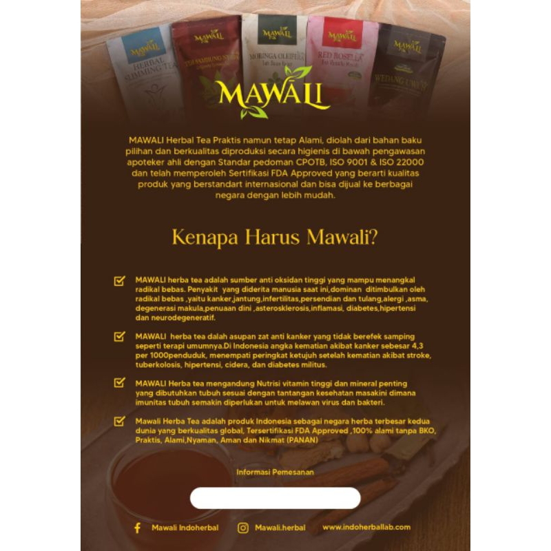 TEH HERBAL SAMBUNG NYAWA MAWALI TEH TERBAL DAUN KELOR TEH HERBAL ROSELLA TEH HERBAL SLIMMING TEA MAWALI