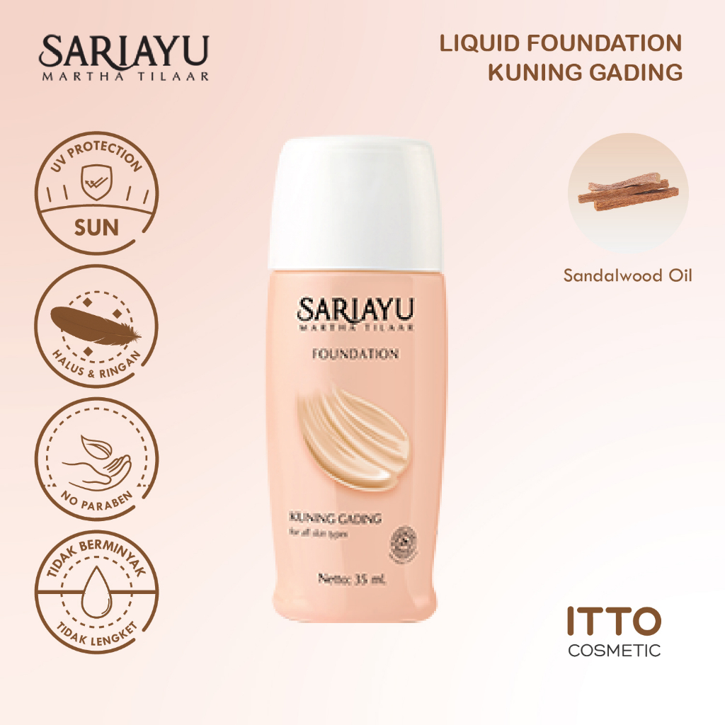 SARIAYU Liquid Foundation Kuning Gading 35ml Alas Bedak