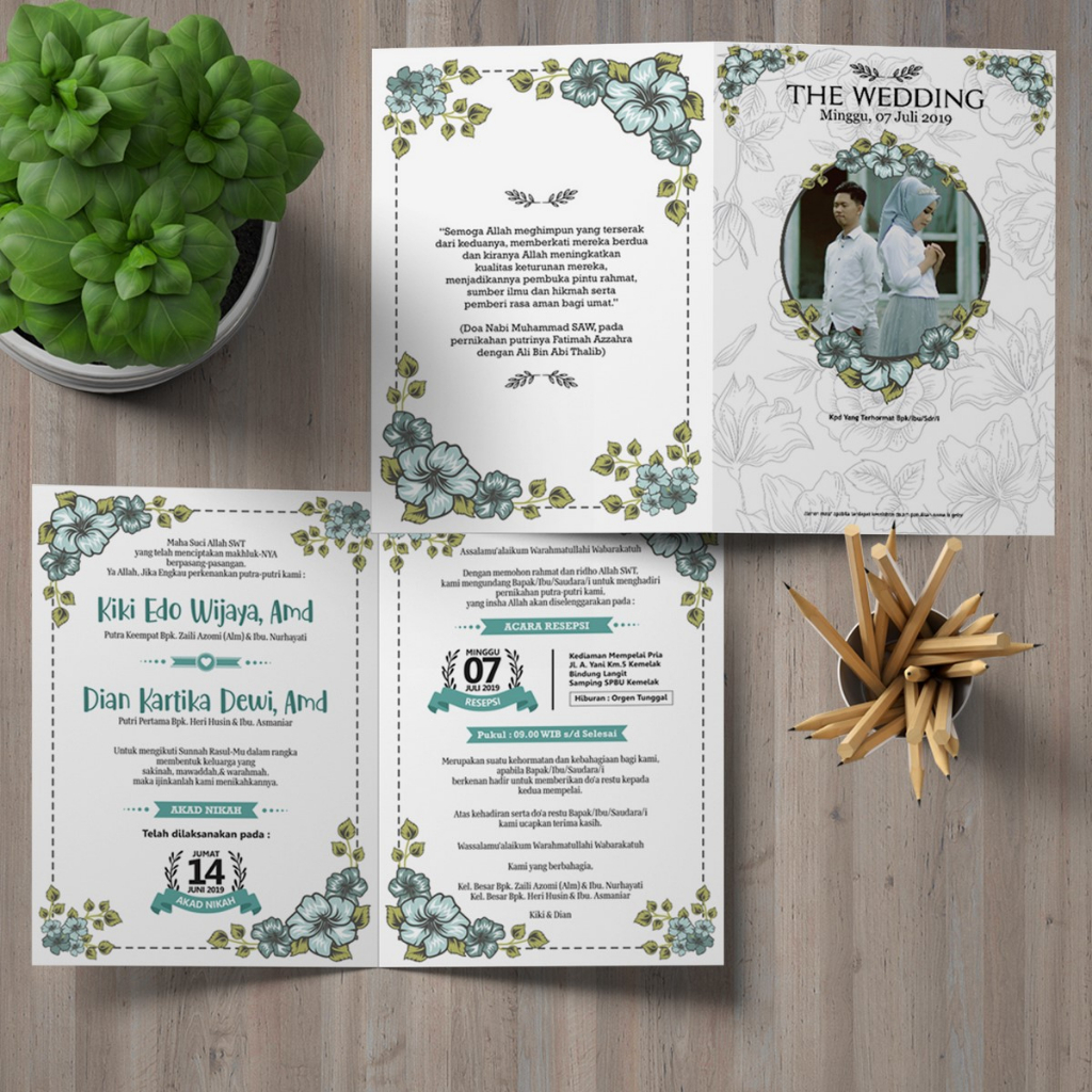 UNDANGAN PERNIKAHAN SIMPEL / UNDANGAN PERNIKAHAN CANTIK / UNDANGAN PERNIKAHAN ELEGAN