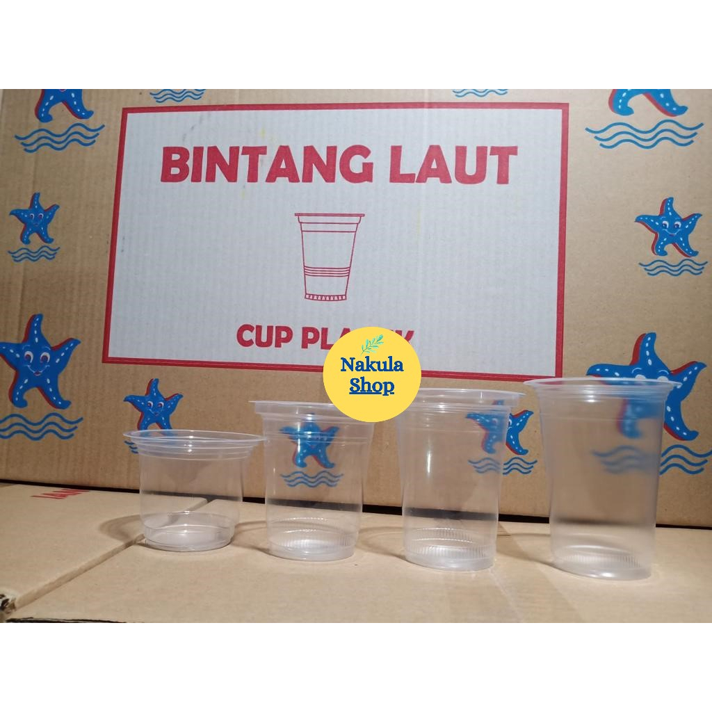 Gelas Plastik Oz Merk Bintang Laut 16 Oz - Isi 50 Pcs