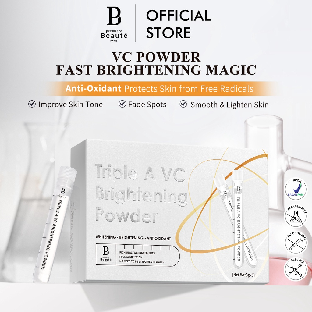 ✨ AKU MURAH ✨ ]Premiere Beaute TRIPLE A VC BRIGHTENING POWDER VC 3g*5pcs Vitamin Essence Serum Repair Barrier Quick Whitening