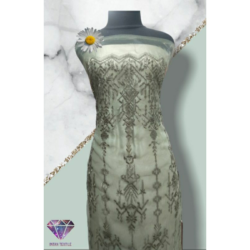 Bahan kain ORGANZA BORDIR ETNIK/ORGANZA SAPTO