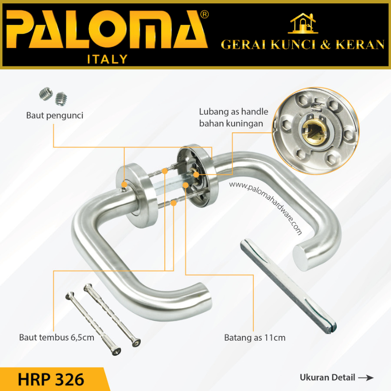 PALOMA HRP 326 Handle Pintu Roses Stainless Steel Lever Gagang Door Pintu Rumah