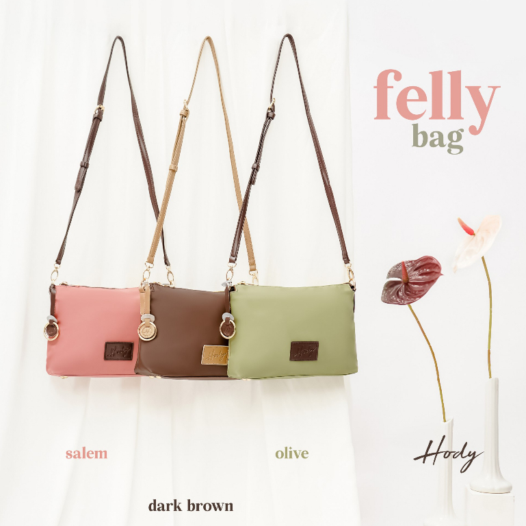 Tas Wanita Selempang Kekinian HODY Felly Bag Sling Bag Premium Waterproof Olive Hijau Muda