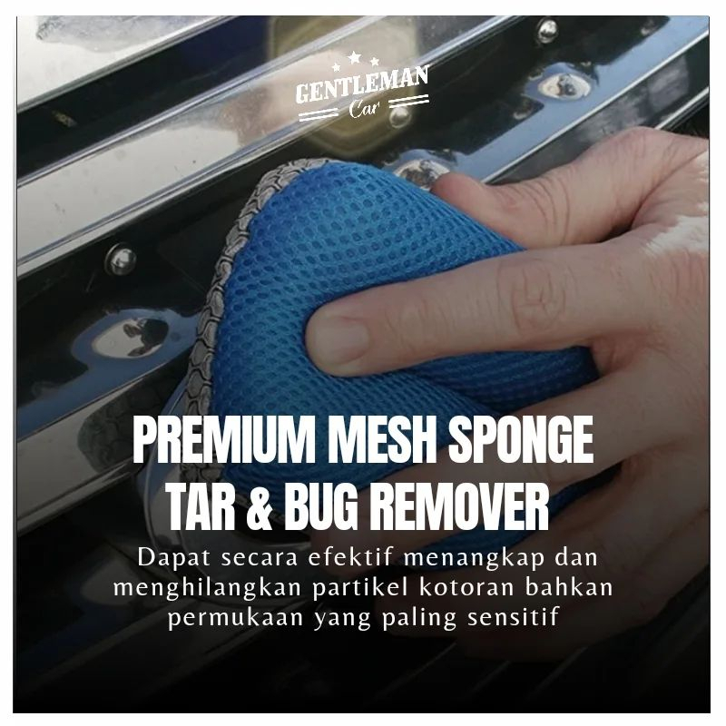 Premium Mesh Sponge Tar &amp; Bug Remover Noda Aspal Cat Cuci Mobil Spons