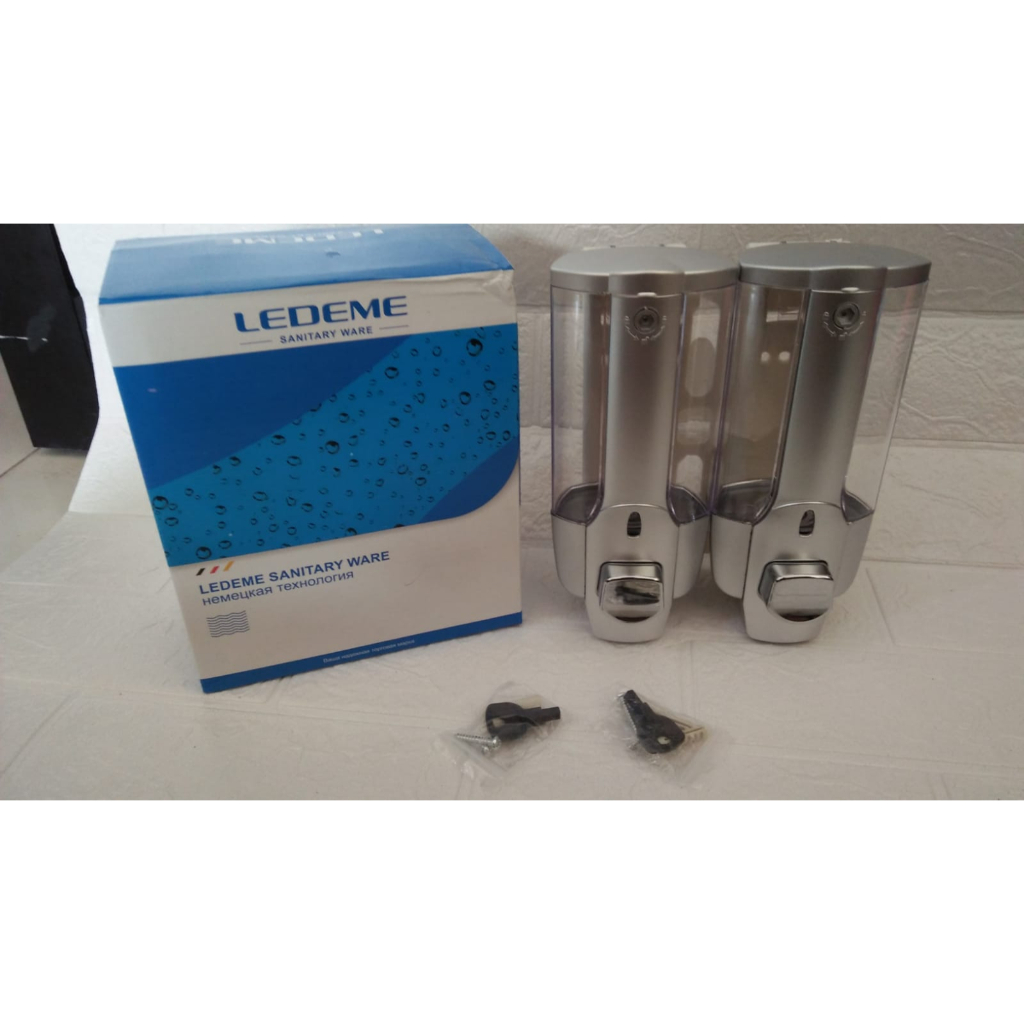 SILVER DOUBLE TOUCH SOAP SHAMPO DISPENSER sabun double silver