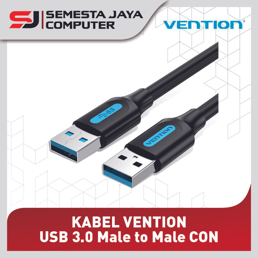 Kabel Data Vention USB 3.0 Male to Male Super Speed for PC Laptop-CON