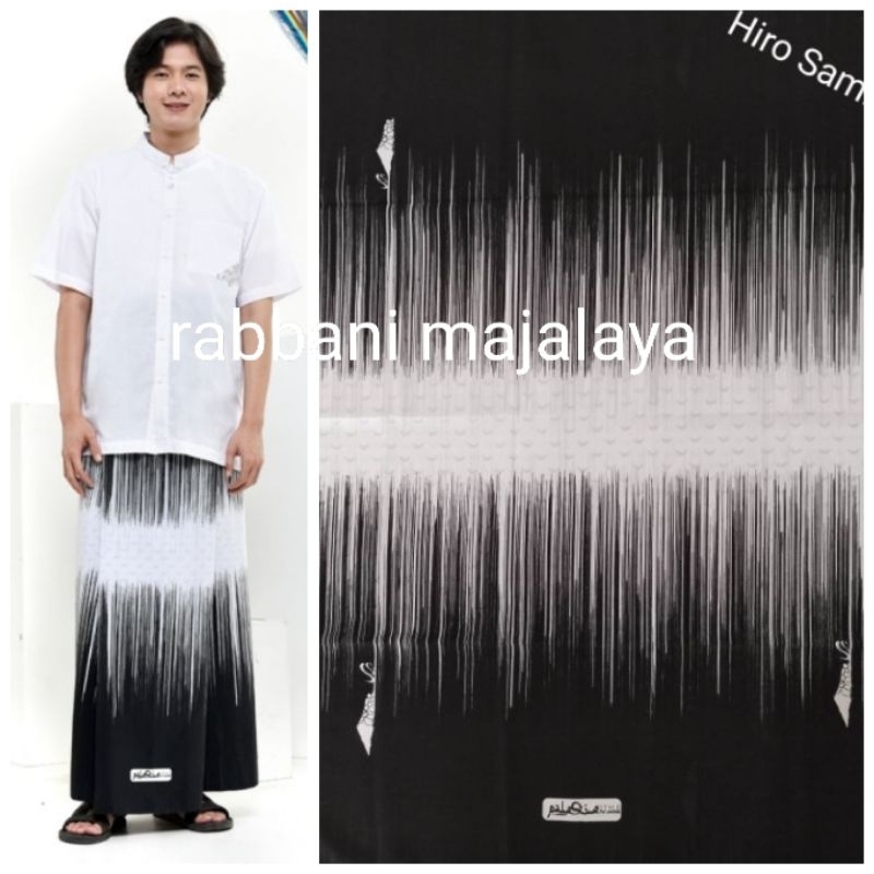 sarung hiro samir rabbani - sarung 2 warna - sarung hitam putih - sarung dewasa rabbani - sarung rob