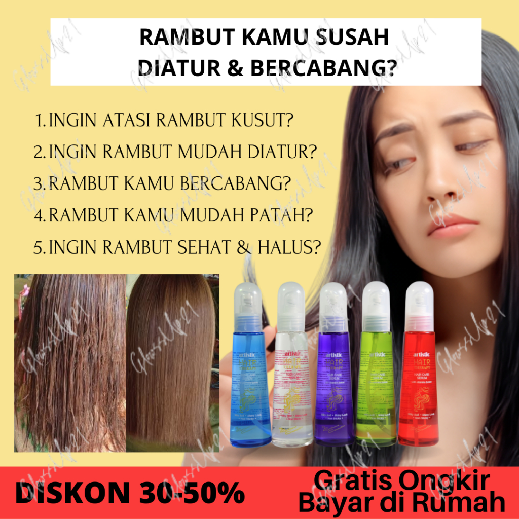 ARTISTIC HAIR SERUM 120ML ORIGINAL - VITAMIN RAMBUT ARTISTIC 120ML ORI - Biru