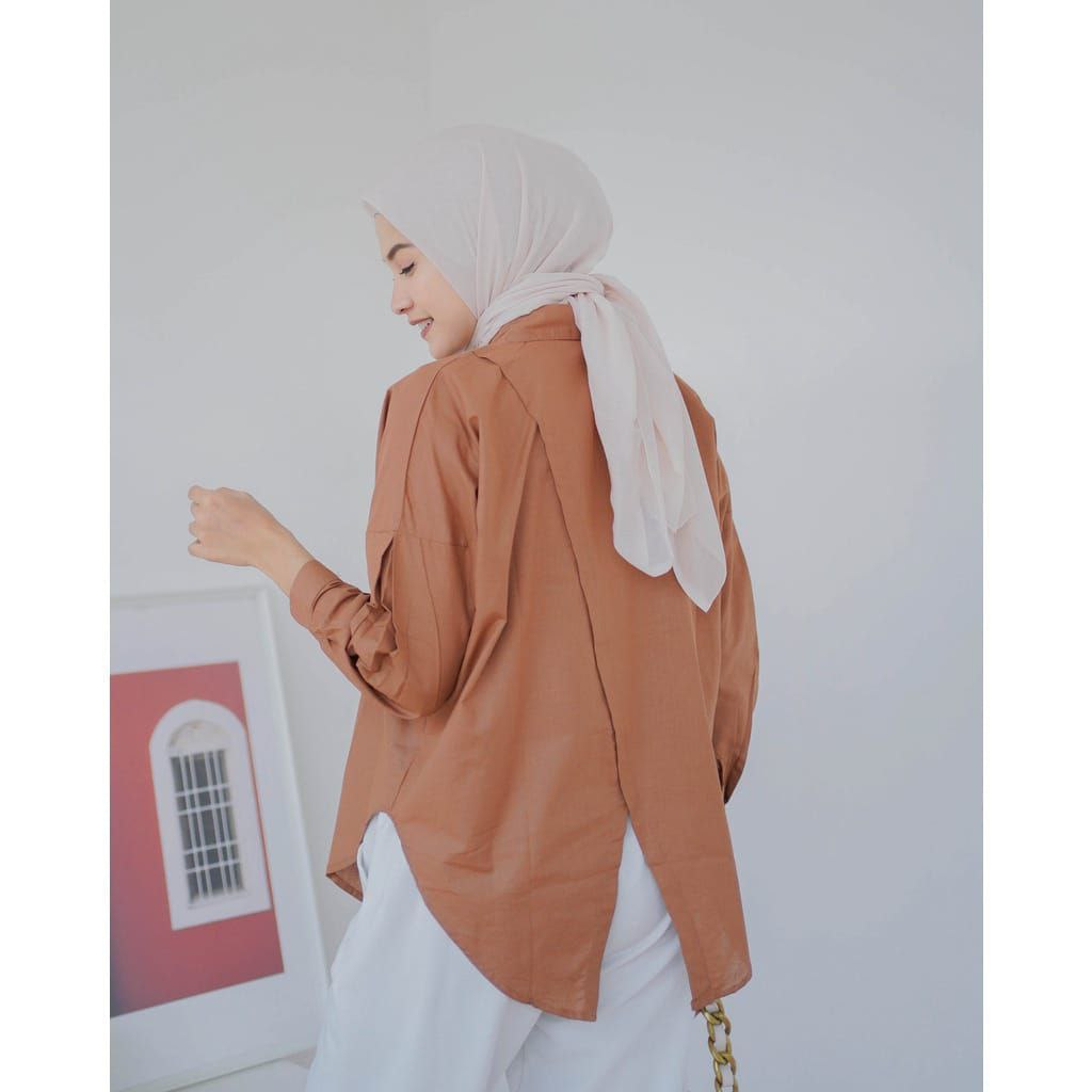 NELKA Shirt - Kemeja Oversize Linen Wanita - Kemeja Linen - Oversized Shirt Linen