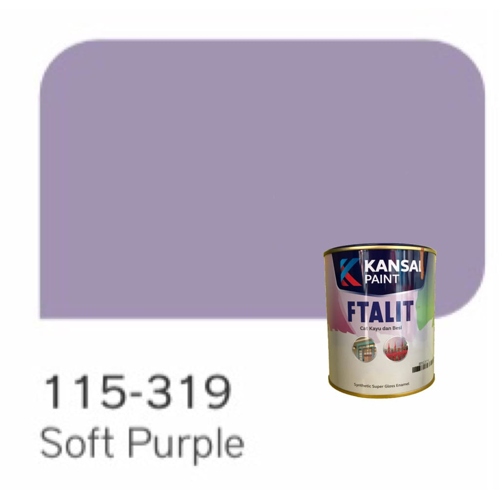 Cat Kayu dan Besi Kansai Paint FTALIT Warna Glos 1kg 115 - 319 Soft Purple