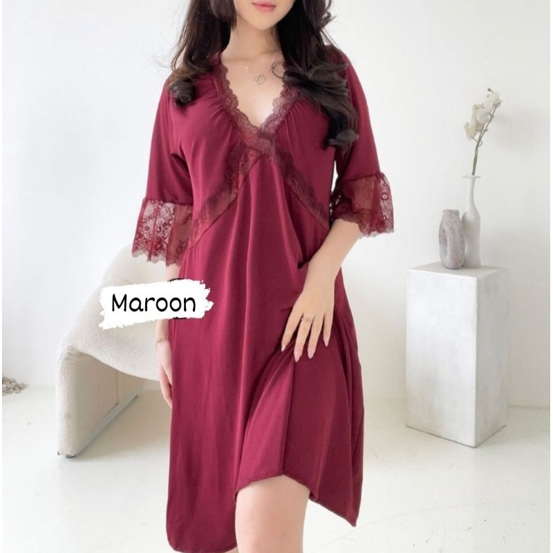 Lingerie PARIS Dress Sexy Big Size Baju Tidur Premium Girlsheaven 080 fit to jumbo LD 125 Bisa COD Plus Size