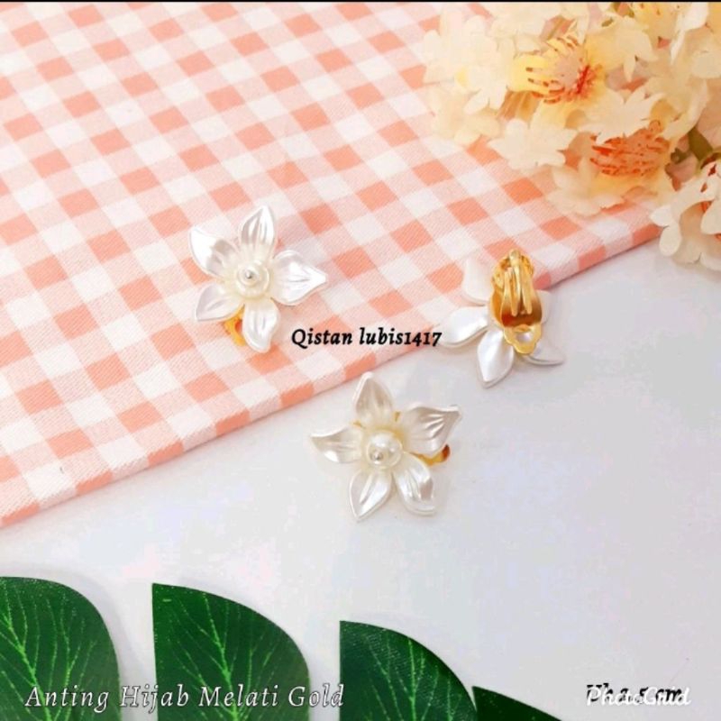 Anting klip Hijab Flower/ANTING HIJAB KLIP