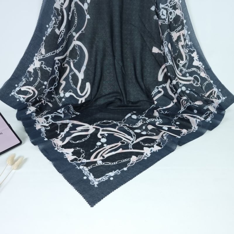 Shofa Fashion-Hijab segi empat voal motif premium Series ZD