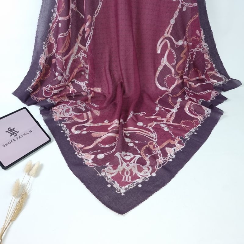 Shofa Fashion-Hijab segi empat voal motif premium Series ZD