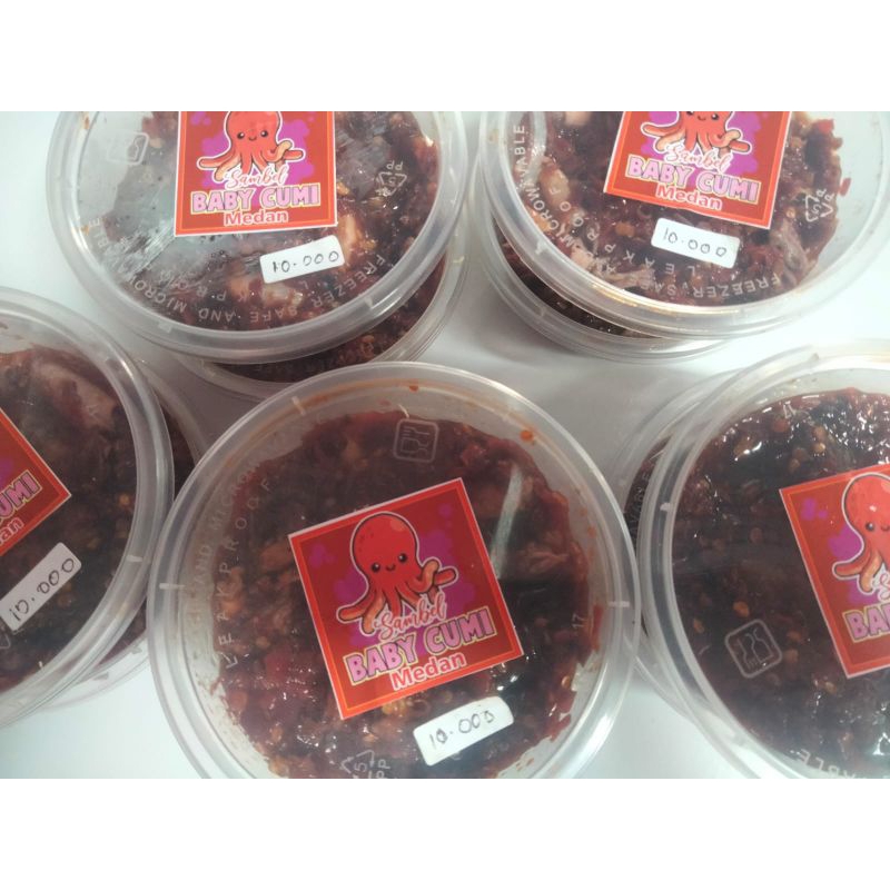 

sambal baby cumi kemasan.cup 100 gram