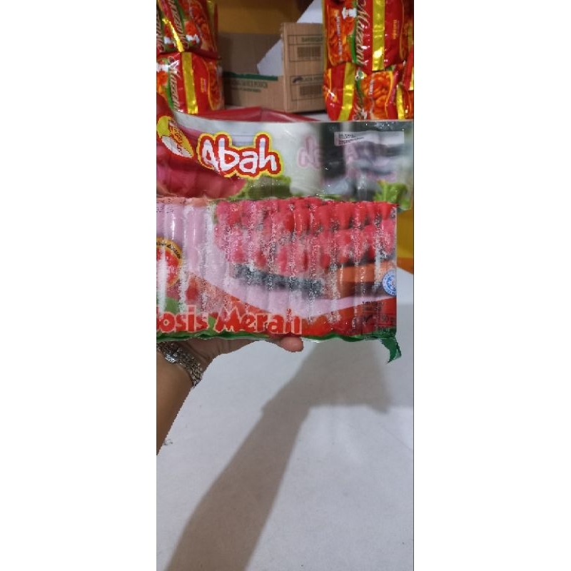 

sosis abah merah dan coklat 500gr dan 750gr dan kornet abah 500gr