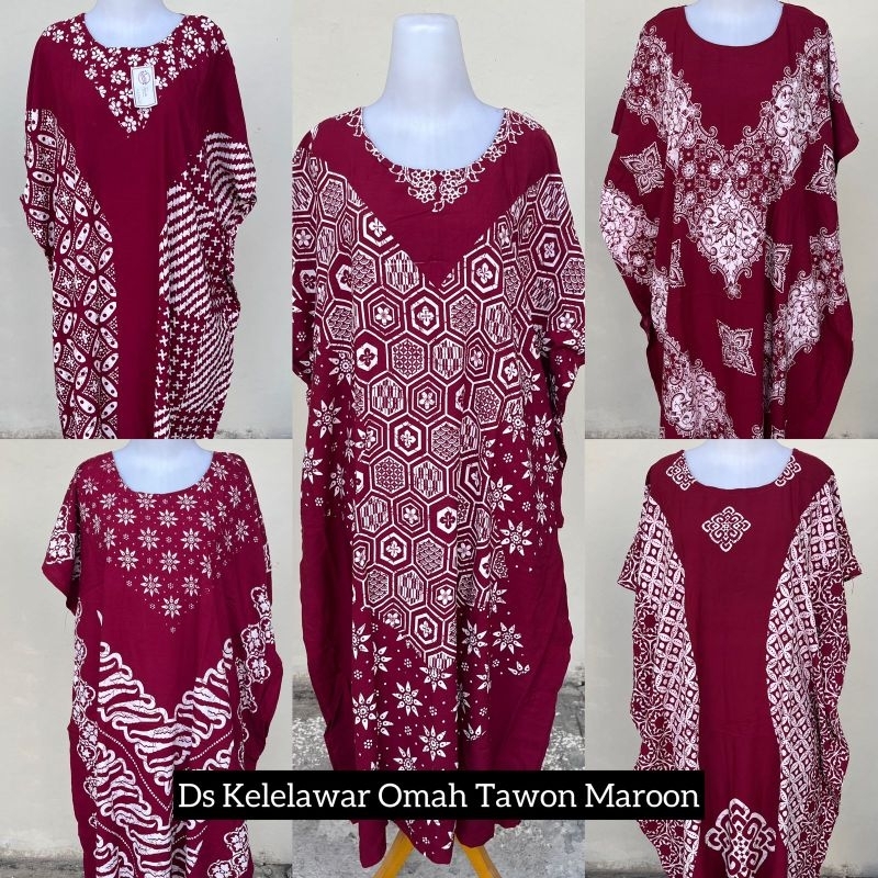 Daster batik jumputan lowo merah marun kelelawar baju tidur oleh oleh jogja solo pekalongan