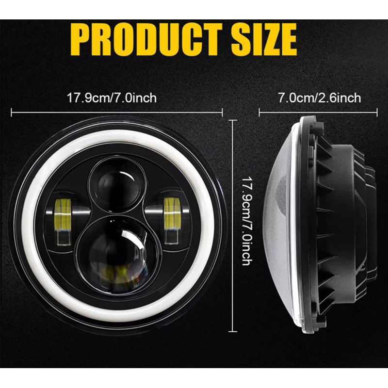 Lampu Daymaker / Lampu Sorot 7Inch 4Led Yellow-White Mobil Jeep Katana Kijang Truk PNP