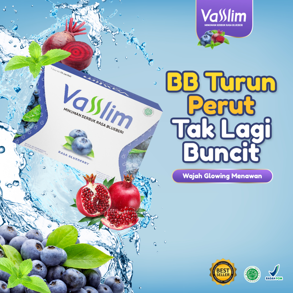 Vasslim Fiber Original Diet Pelangsing Ampuh Herbal Alami Detox Tanpa Efek Samping Halal Aman BPOM