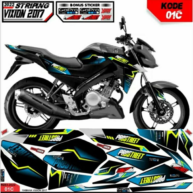 Decal Yamaha Vixion advance Striping Vixion new 2015-2017 sticker nva  / lis motor vixion deltabox r