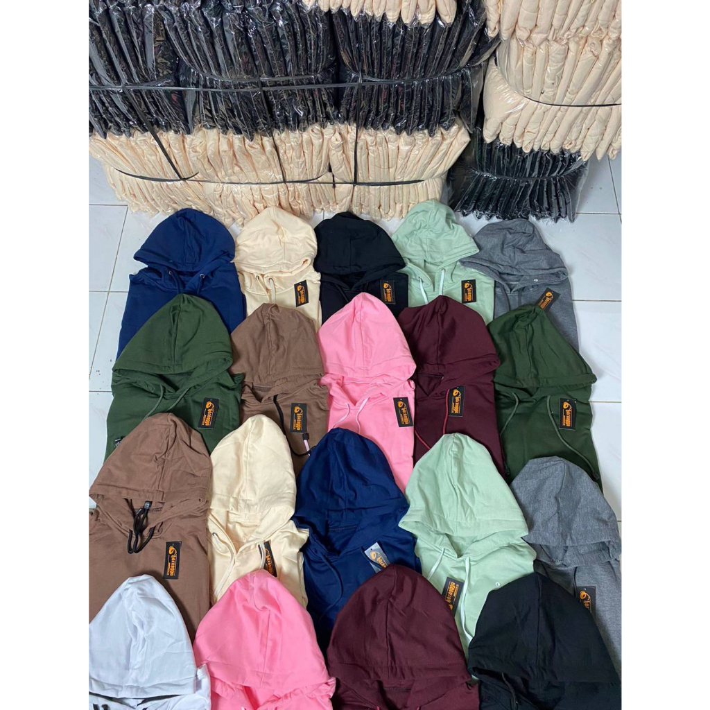 Hoodie Pria Abu Distro Premium Bahan Katun Flece Tebal Gramasi 280