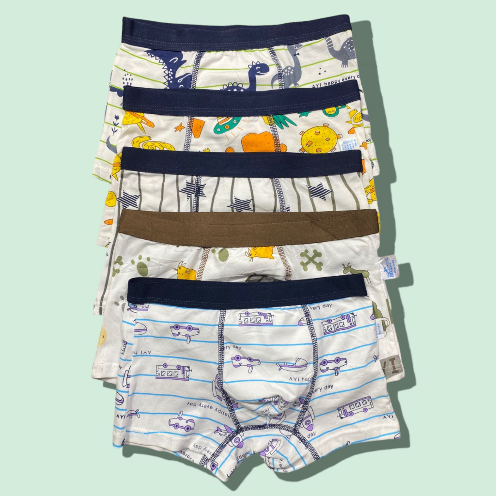 T&amp;Y Celana Dalam Boxer Anak Motif Kartun Dino Roket Kode 6769 Sempak Anak Bahan Katun Cd Pria Underwear Impor Murah