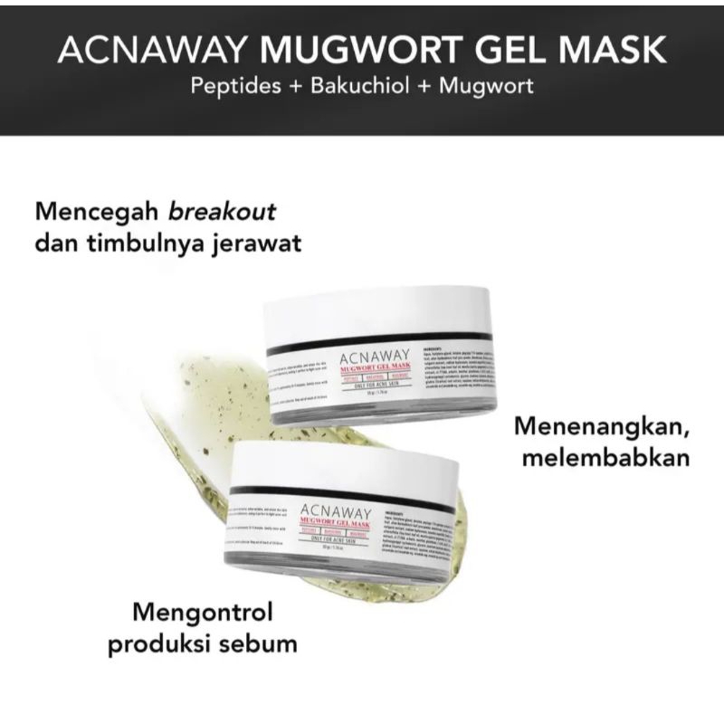 ACNAWAY 3 in 1 SUNSCREEN MUGWORT GEL MASK ACNE PATCH STIKER MASKER JERAWAT SERUM FOR ACNE PRONE SKIN SKEENEEDS Hyaluronic Acid Sunscreen face and body Spray / Mist 60ml moisturizer water gel mugwort facial wash