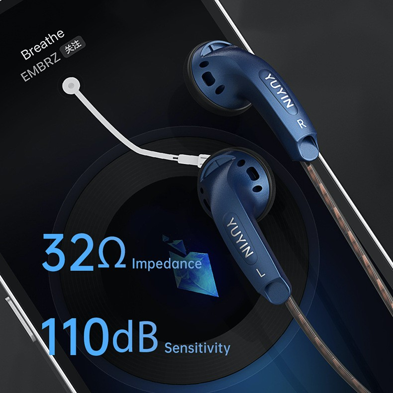 Yuyin Premium Quality Earbud HiFi Earphone Bass Headset Durable Cable