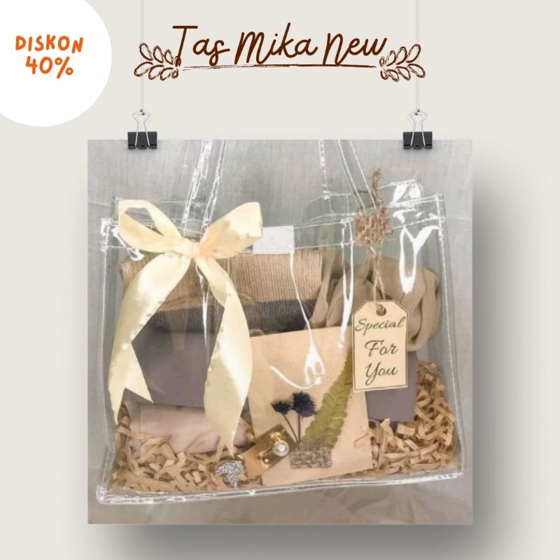 

Tas Mika bridesmaid / Tas Goodiebag Hampers Kado New / Tas Souvenir Unik / Tas Mika PVC