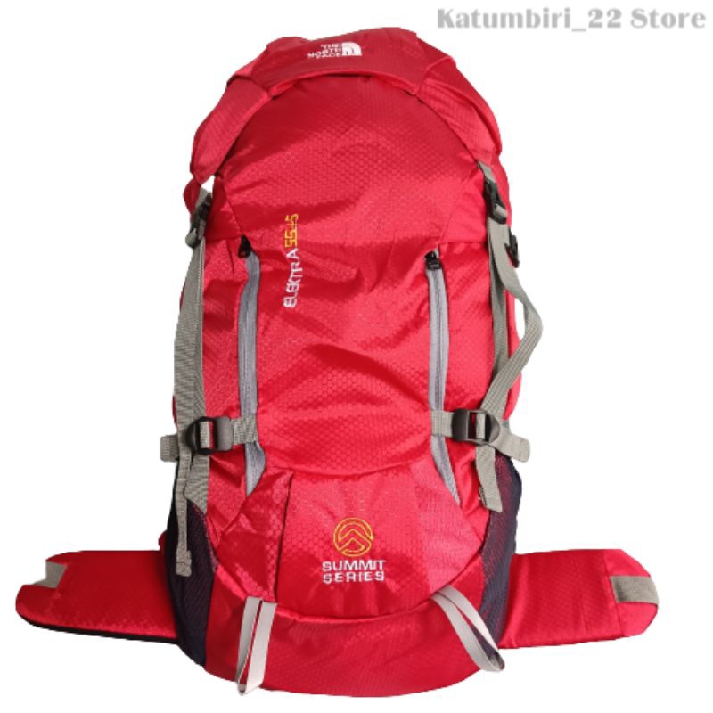 Tas Gunung Carrier TNF Elektra 60 Liter / Tas Punggung Backpack Ransel Warna Merah