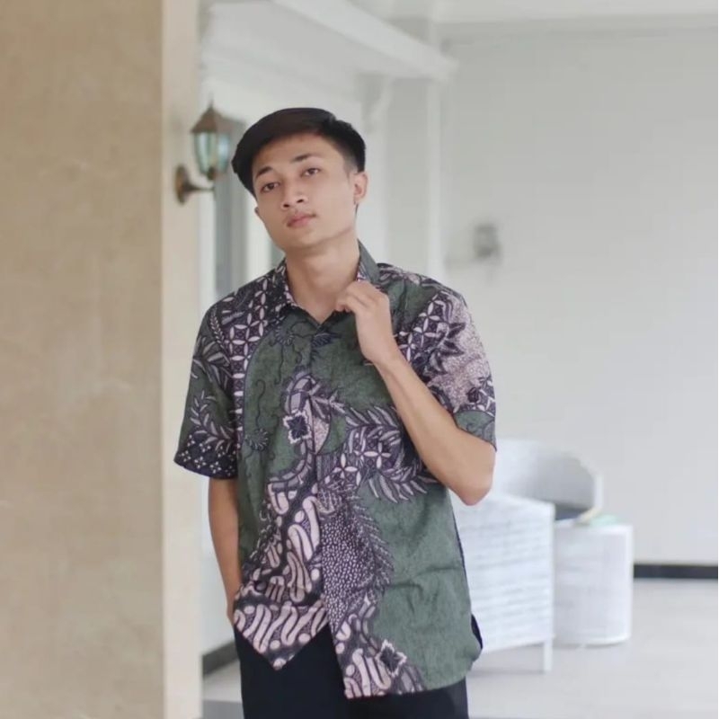 Batik Pria Anyar Casual Modern Lengan Pendek Modis Soloan TjGrup Batik Pria Kantor M L XL XXL XXXL