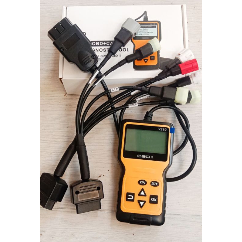 OBD II V310 scaner untuk motor obd2 1 PAKET SCANER + KABEL