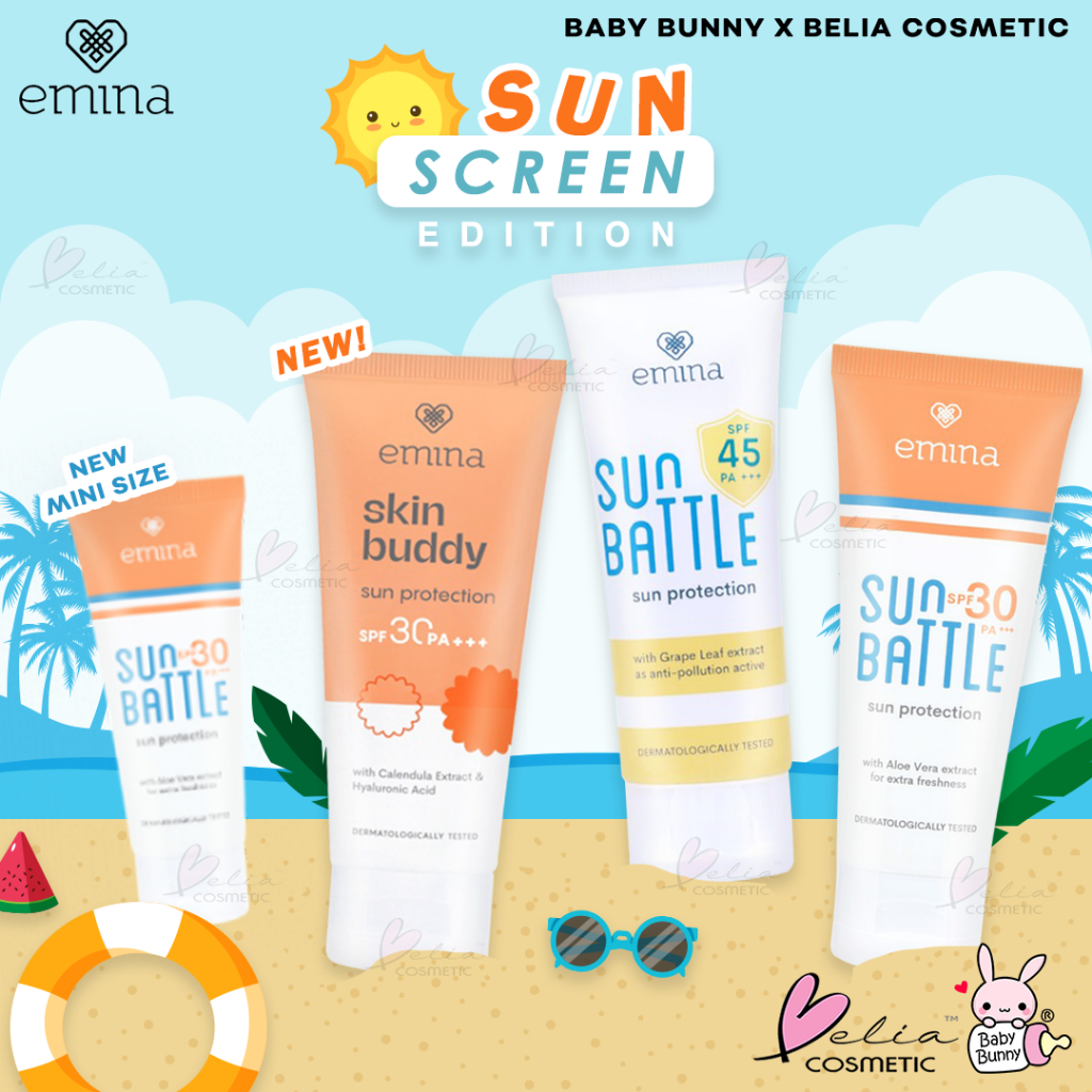 ❤ BELIA ❤ EMINA Sun Protection SPF 30 PA+++ 60mL | Emina Sun Battle SPF 45 | 30 PA+++ 30mL Sunscreen Skin Buddy