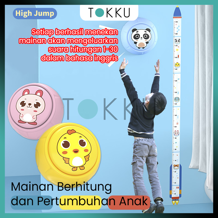 TOKKU Height Finder Jump High Mainan Berhitung Anak/Pertumbuhan Badan Anak/Loncat/Bahasa Inggris