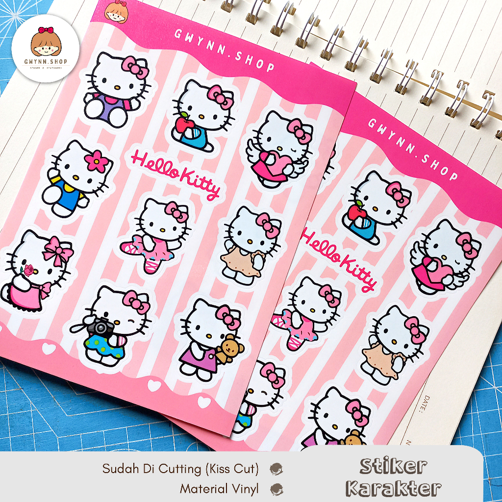 

Stiker Karakter Cartoon Hello Kitty