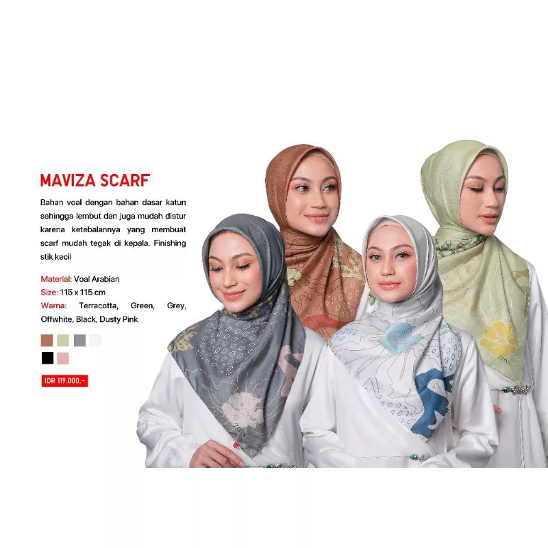 Zoya Kerudung Segi Empat Motif Maviza Scarf