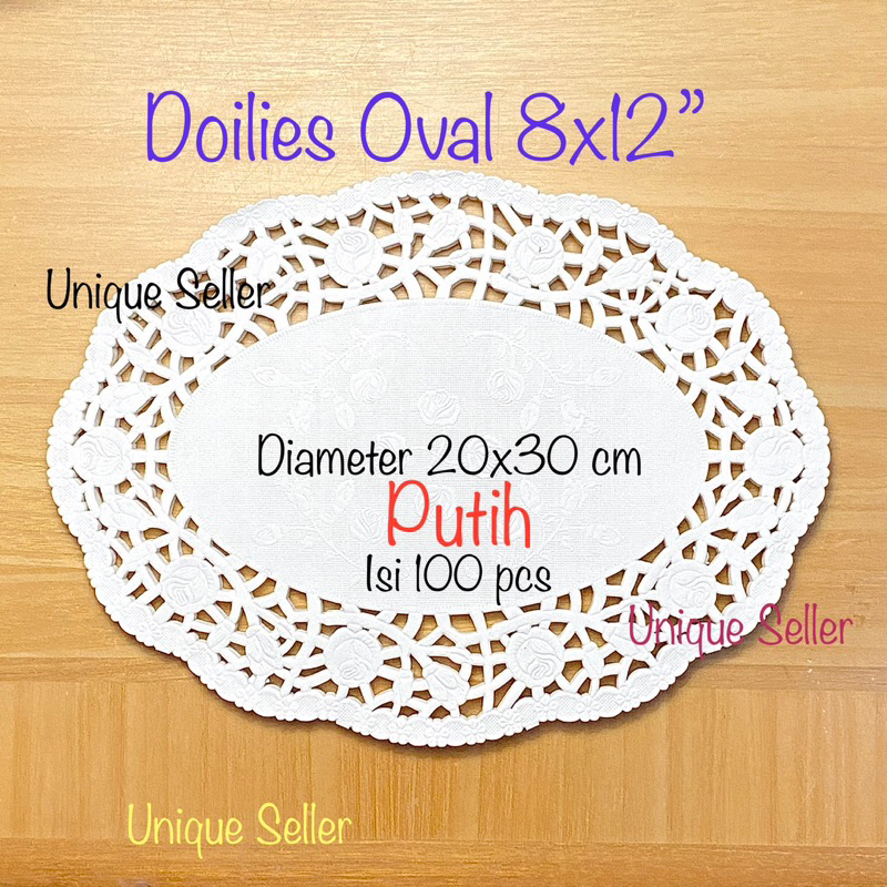 Doilies Paper Oval 4.5x6.5” 7.5x10” 8x12”isi 100 Putih / Doyleys Paper Oval Putih 11x17cm 19x25cm 20x30cm / Kertas Alas Renda Oval 8 x 12 / Kertas Renda 8”x12&quot; / Paper Doilies 20 x 30 cm / Doily Doyly Paper 11x17 19x25 20x30 cm