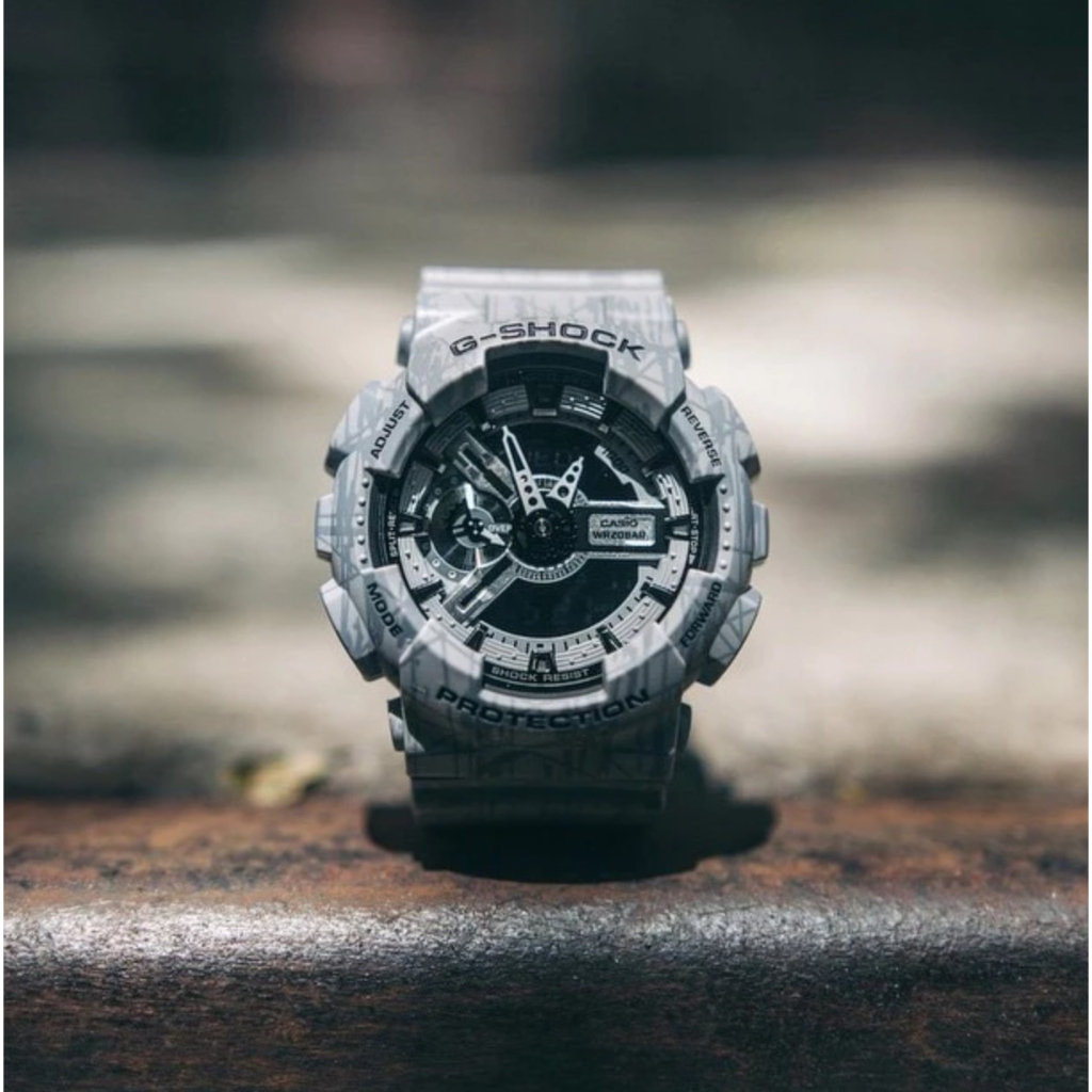 Jam Tangan Casio G-Shock Custom GA-110 GA-110SL-8A Grey Series