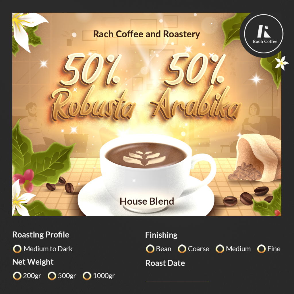 

Kopi Susu Blend 1kg Arabica 50% Robusta 50% - Roasted