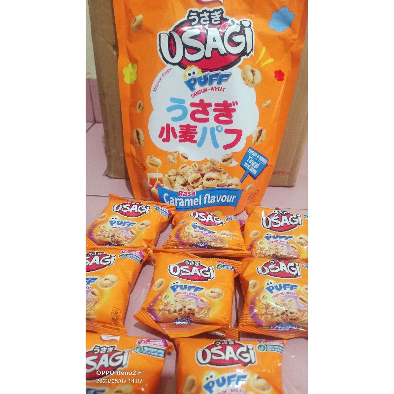 Usagi Puff Caramel Sharepack | Puff Caramel | Gandum - Wheat 8 x 10G