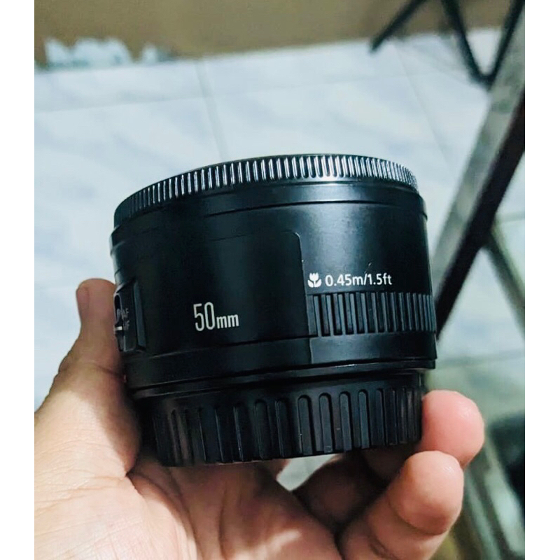 lensa fix canon 50mm f1.8 II paket adapter lensa body mirorles canon