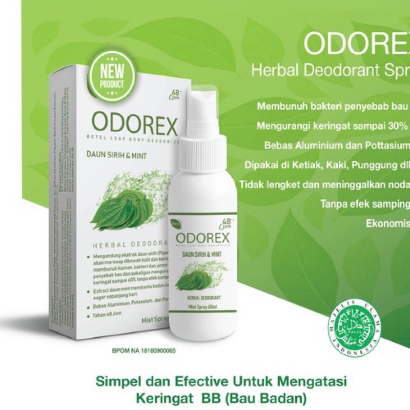 Odorex Herbal Deodorant Spray 60 mL / Mengatasi Keringat dan Bau Badan