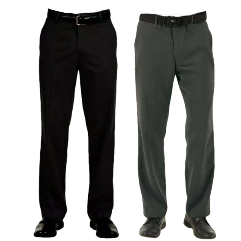 Celana Formal Pria Jumbo Bige Size 27-45 Standar Reguler Kerja Kantor Bahan Kain Teflon